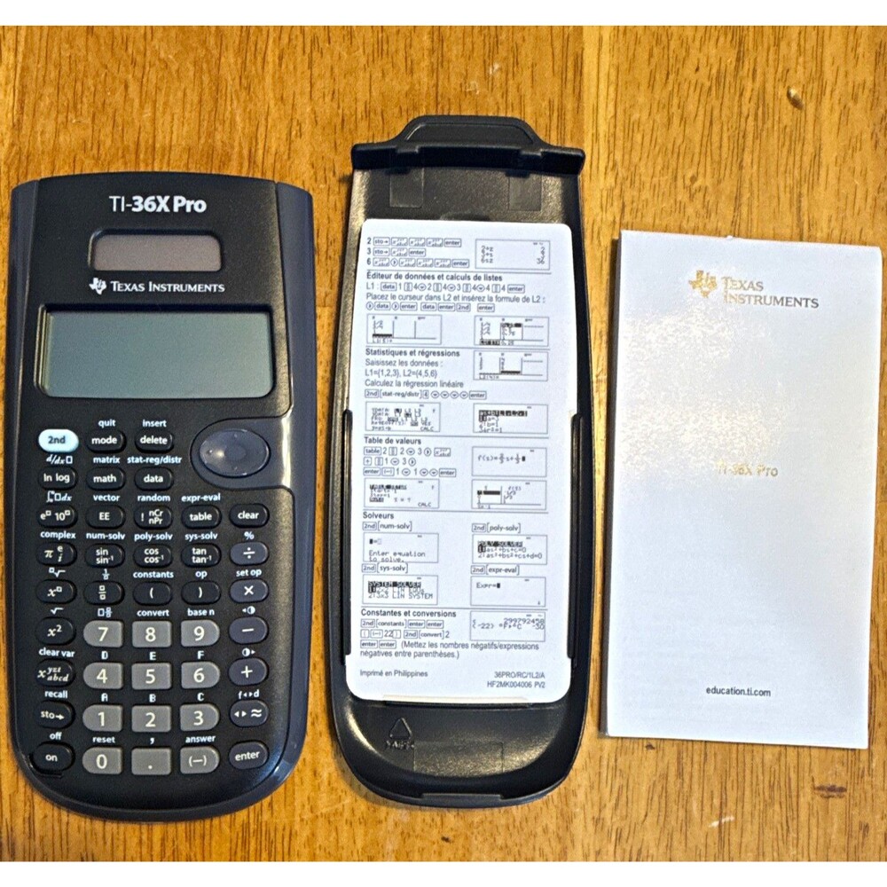 Texas Instruments TI-36X Pro Scientific Calculator LCD Battery w/ Cover Manual